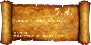 Taubert Adorján névjegykártya
